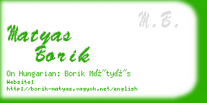 matyas borik business card